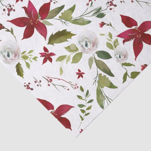 Holiday Poinsettia Winter Tissuepapier (Detail)