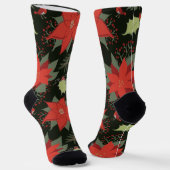 Holiday Poinsettias en Holly Festive Sokken (Gebogen)