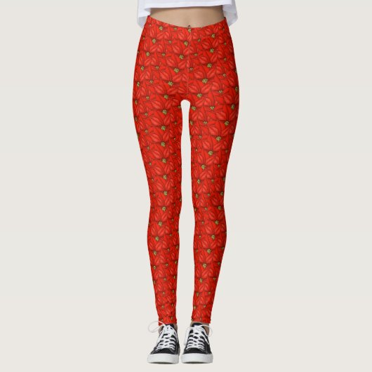 Holiday Pointsettia Leggings (Voorkant)