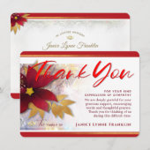 Holiday Pointsettia Red Sympathie Hartelijk dank Kaart (Voorkant / Achterkant)