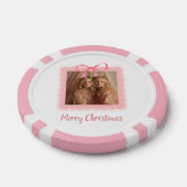 Holiday Poker Chip – Family Photo with Pink Bow (Enkel)