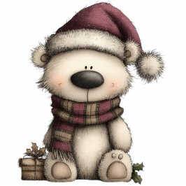 Holiday Polar Bear Cheer Staand Fotobeeldje