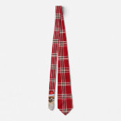 Holiday Pomeranian Dog Red Plaid Christmas Stropdas (Achterkant)