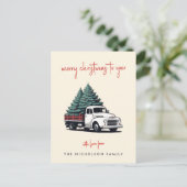 Holiday Postcard | Christmas Tree Delivery Truck Feestdagenkaart (Staand voorkant)