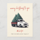 Holiday Postcard | Christmas Tree Delivery Truck Feestdagenkaart (Voorkant)
