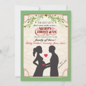 Holiday Pregnancy Announcement (Bald Man) Feestdagenkaart (Voorkant)