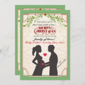 Holiday Pregnancy Announcement (Bald Man) Feestdagenkaart (Voorkant / Achterkant)