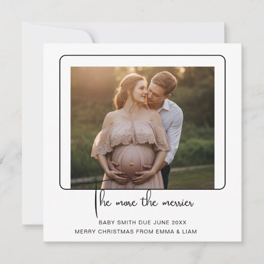 Holiday Pregnancy Reveal announcement Card Feestdagenkaart (Voorkant)