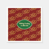 Holiday Pretzel - Kerstkleuren geknoopt brood Servet (Voorkant)