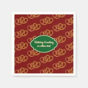 Holiday Pretzel - Kerstkleuren geknoopt brood Servet