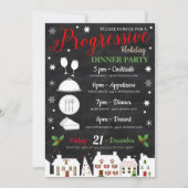 Holiday Progressive Dinner Party Uitnodiging (Voorkant)