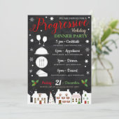 Holiday Progressive Dinner Party Uitnodiging (Staand voorkant)