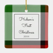 Holiday Pset Keepomwille Baby Foto eerste kerstdag Keramisch Ornament (Achterkant)