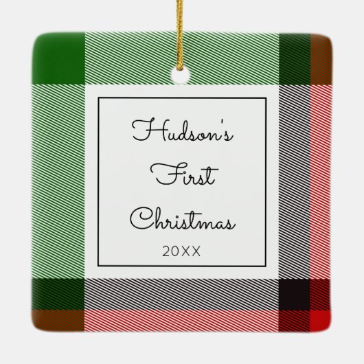 Holiday Pset Keepomwille Baby Foto eerste kerstdag Keramisch Ornament (Achterkant)