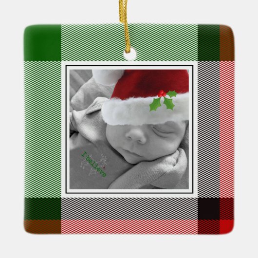 Holiday Pset Keepomwille Baby Foto eerste kerstdag Keramisch Ornament (Voorkant)