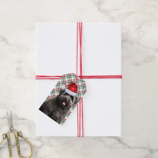Holiday Pset met een Bouvier Dog Kerstmis Cadeaulabel (Met Touw)