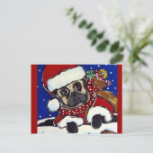 Holiday Pug Feestdagenkaart (Staand voorkant)