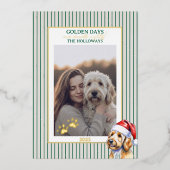 Holiday Pun Waterverf Golden Doodle Folie Kaart (Voorkant)
