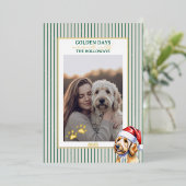 Holiday Pun Waterverf Golden Doodle Folie Kaart (Staand Voorkant)