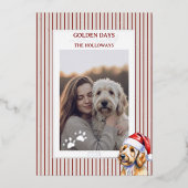 Holiday Pun Waterverf Golden Doodle Folie Kaart (Voorkant)