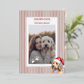 Holiday Pun Waterverf Golden Doodle Folie Kaart (Staand Voorkant)