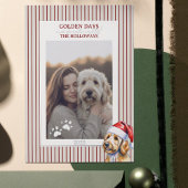 Holiday Pun Waterverf Golden Doodle Folie Kaart