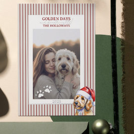 Holiday Pun Waterverf Golden Doodle Folie Kaart