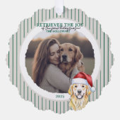 Holiday Pun Waterverf Golden Retriever Ornament Kaart (Voorkant)