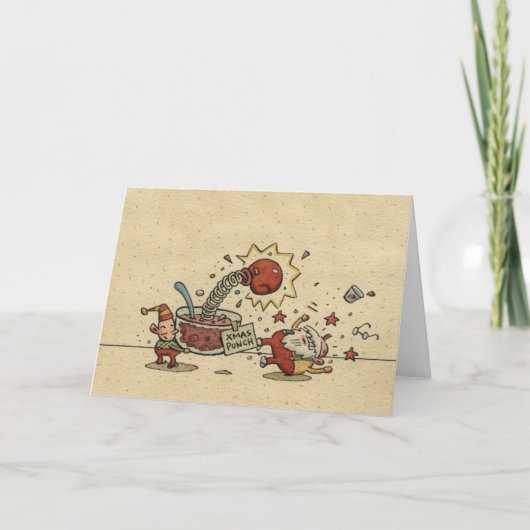 Holiday Punch Feestdagen Kaart (Voorkant)