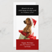 Holiday Puppy Photo Card Feestdagenkaart (Voorkant / Achterkant)