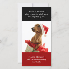 Holiday Puppy Photo Card Feestdagenkaart