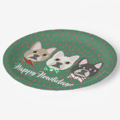 Holiday Pups Candy Cane Papieren Bordje (Gekanteld)