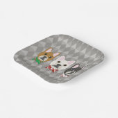 Holiday Pups Gray Diamond Papieren Bordje (Gebogen)