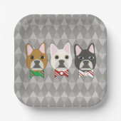 Holiday Pups Gray Diamond Papieren Bordje (Voorkant)