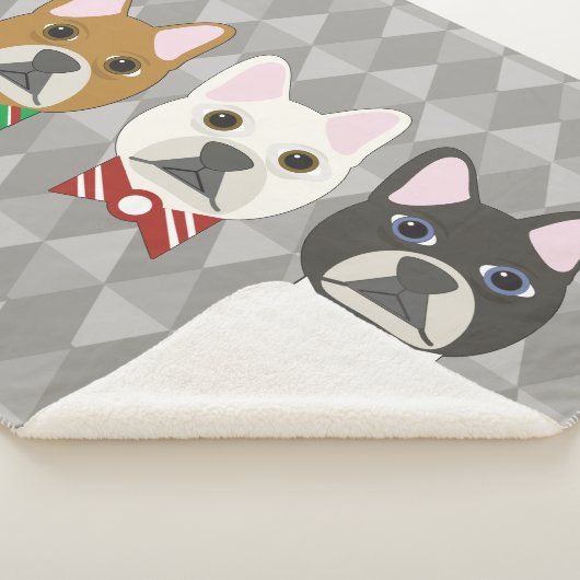 Holiday Pups Gray Diamond Sherpa Deken (3/4)