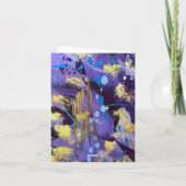 Holiday Purple and Gold Abstract Art Notitiekaartje (Achterkant)