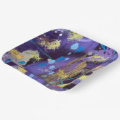 Holiday Purple, Blue, and Gold Abstract Art Papieren Bordje (Gebogen)
