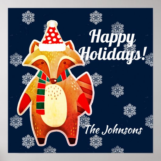 Holiday Raccoon Poster (Voorkant)