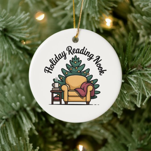 Holiday Reading Nook Tree Keepsake Keramisch Ornament (Boom)