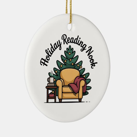 Holiday Reading Nook Tree Keepsake Keramisch Ornament (Rechts)