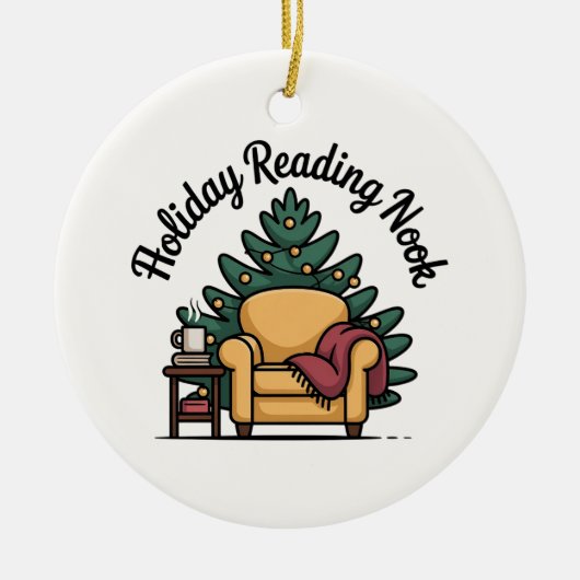 Holiday Reading Nook Tree Keepsake Keramisch Ornament (Voorkant)