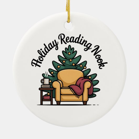 Holiday Reading Nook Tree Keepsake Keramisch Ornament (Achterkant)