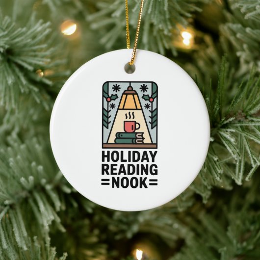 Holiday Reading Nook Tree Keepsake Keramisch Ornament (Boom)