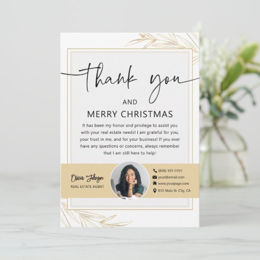 Holiday Real Estate Agent Foto Dank u Kaart (Staand voorkant)
