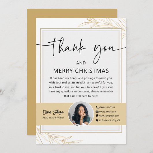 Holiday Real Estate Agent Foto Dank u Kaart (Voorkant / Achterkant)