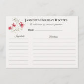 Holiday Recipe Card – Personalized Winter Floral D Aankondiging (Voorkant)