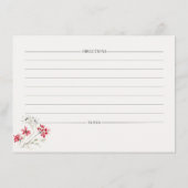 Holiday Recipe Card – Personalized Winter Floral D Aankondiging (Achterkant)