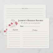 Holiday Recipe Card – Personalized Winter Floral D Aankondiging (Voorkant / Achterkant)