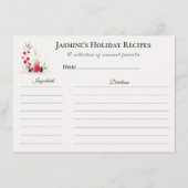 Holiday Recipe Card – Personalized Winter Floral D Aankondiging (Voorkant)