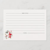 Holiday Recipe Card – Personalized Winter Floral D Aankondiging (Achterkant)